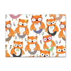 Cute Colorful Owl Cartoon Seamless Pattern Sticker A4 (10 Pack) by Apen