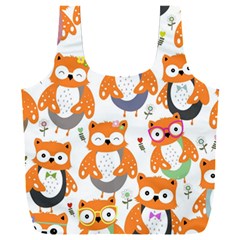 Cute Colorful Owl Cartoon Seamless Pattern Full Print Recycle Bag (xxl) by Apen