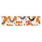 Cute Colorful Owl Cartoon Seamless Pattern Banner and Sign 4  x 1  Front