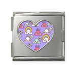 Cloud Seamless Pattern Mega Link Heart Italian Charm (18mm) Front