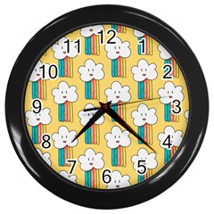 American Golden Ancient Totems Wall Clock (black) by Apen