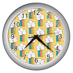 American Golden Ancient Totems Wall Clock (silver) by Apen