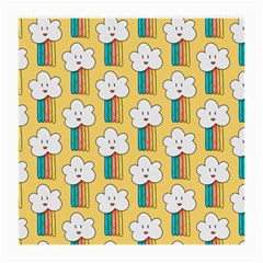 Smile Cloud Rainbow Pattern Yellow Medium Glasses Cloth (2 Sides) by Apen