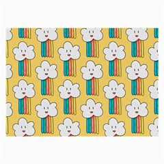 Smile Cloud Rainbow Pattern Yellow Large Glasses Cloth by Apen