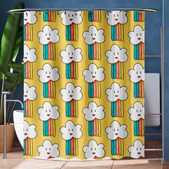 Smile Cloud Rainbow Pattern Yellow Shower Curtain 60  X 72  (medium)  by Apen