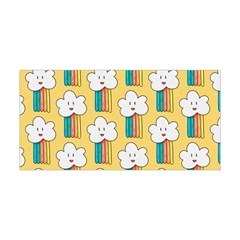 Smile Cloud Rainbow Pattern Yellow Yoga Headband by Apen