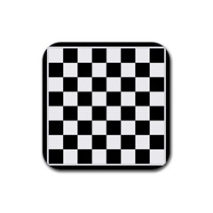 Chess Board Background Design Rubber Coaster (square) by Apen