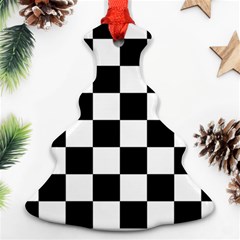 Chess Board Background Design Christmas Tree Ornament (two Sides) by Apen