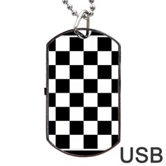 Chess Board Background Design Dog Tag Usb Flash (one Side) by Apen