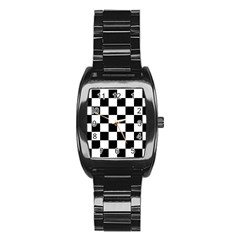 Chess Board Background Design Stainless Steel Barrel Watch by Apen