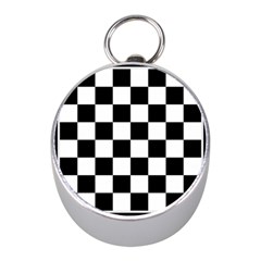 Chess Board Background Design Mini Silver Compasses by Apen