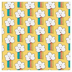 Smile Cloud Rainbow Pattern Yellow Lightweight Scarf  by Apen