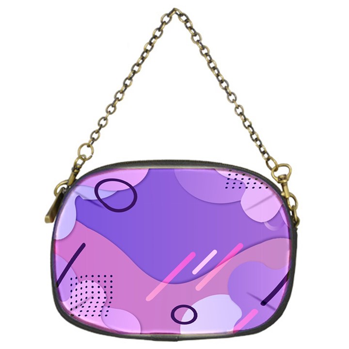 Hand Drawn Abstract Organic Shapes Background Chain Purse (One Side)