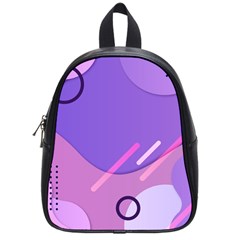 Hand Drawn Abstract Organic Shapes Background School Bag (small) by Apen