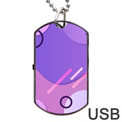 Hand Drawn Abstract Organic Shapes Background Dog Tag Usb Flash (one Side) by Apen