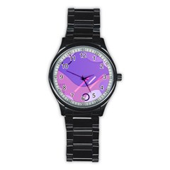 Hand Drawn Abstract Organic Shapes Background Stainless Steel Round Watch by Apen