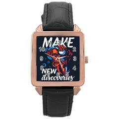 Dont Fear Rose Gold Leather Watch  by Saikumar