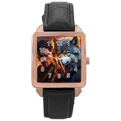 Be Dare For Everything Rose Gold Leather Watch  by Saikumar