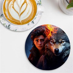 Be Fearless Uv Print Round Tile Coaster by Saikumar