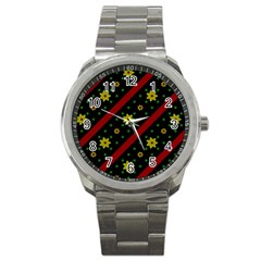 Background Pattern Texture Design Sport Metal Watch by Jatiart