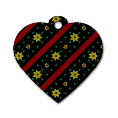 Background Pattern Texture Design Dog Tag Heart (one Side) by Jatiart