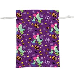 Pumpkin Ghost Skeleton Pattern Lightweight Drawstring Pouch (xl) by Jatiart