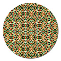 Pattern Design Vintage Abstract Magnet 5  (round) by Jatiart