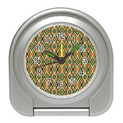 Pattern Design Vintage Abstract Travel Alarm Clock by Jatiart