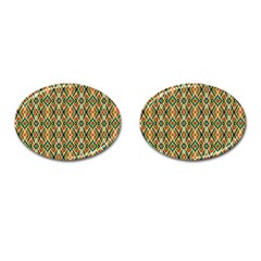 Pattern Design Vintage Abstract Cufflinks (oval) by Jatiart