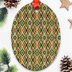 Pattern Design Vintage Abstract Oval Ornament (two Sides) by Jatiart