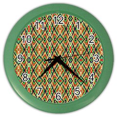 Pattern Design Vintage Abstract Color Wall Clock by Jatiart