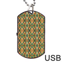 Pattern Design Vintage Abstract Dog Tag Usb Flash (two Sides) by Jatiart