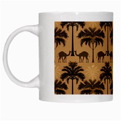 Camel Palm Tree Patern White Mug by Jatiart