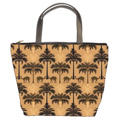 Camel Palm Tree Patern Bucket Bag