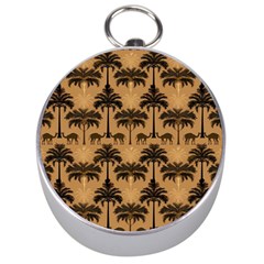 Camel Palm Tree Patern Silver Compasses