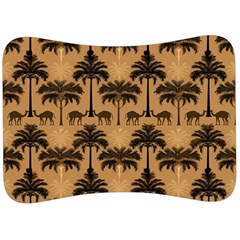 Camel Palm Tree Patern Velour Seat Head Rest Cushion by Jatiart