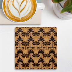 Peacock Feathers Uv Print Square Tile Coaster  by Jatiart