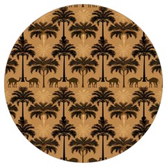 Camel Palm Tree Patern Round Trivet by Jatiart