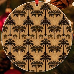 Camel Palm Tree Patern Uv Print Acrylic Ornament Round