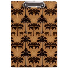 Camel Palm Tree Patern A4 Acrylic Clipboard by Jatiart