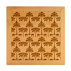 Camel Palm Tree Patern Wood Photo Frame Cube by Jatiart