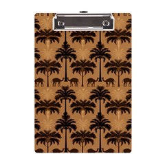 Camel Palm Tree Patern A5 Acrylic Clipboard by Jatiart