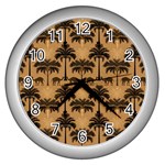 Abstract Design Background Patterns Wall Clock (Silver) Front