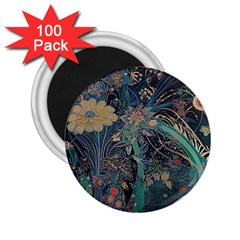 Vintage Peacock Feather 2 25  Magnets (100 Pack)  by Jatiart