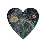 Vintage Peacock Feather Heart Magnet Front