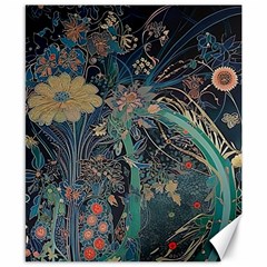 Vintage Peacock Feather Canvas 8  X 10  by Jatiart