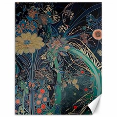 Vintage Peacock Feather Canvas 12  X 16  by Jatiart