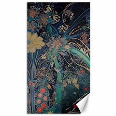 Vintage Peacock Feather Canvas 40  X 72  by Jatiart