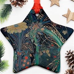 Bird Flower Tree Forest Star Ornament (two Sides)