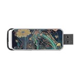 Vintage Peacock Feather Portable USB Flash (One Side) Front